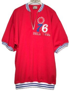 Mitchell & Ness Classics NBA Philadelphia 76ers Sz 56 3XL Quarter Zip Pullover